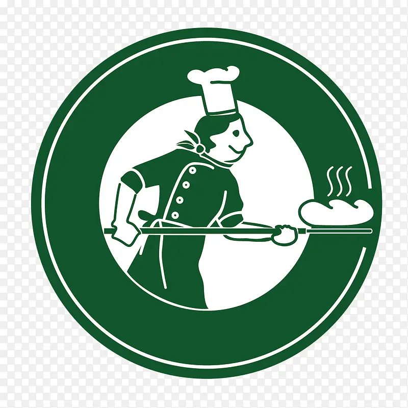 矢量面包烘焙师绿色图标