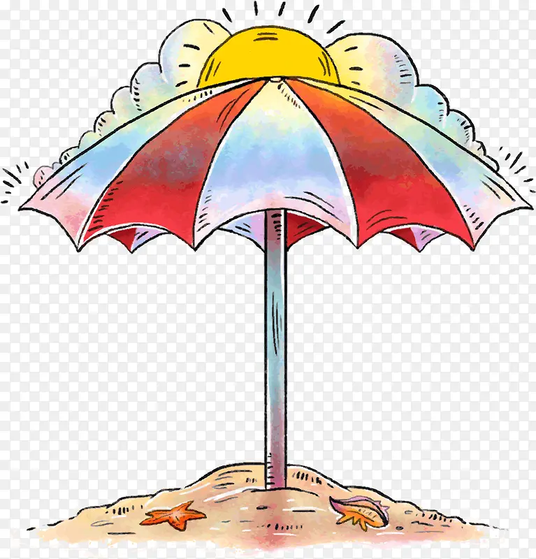 遮住烈日的阳伞