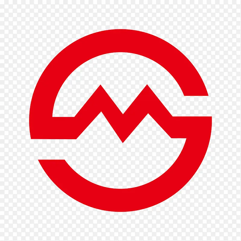 红色上海地铁logo标识
