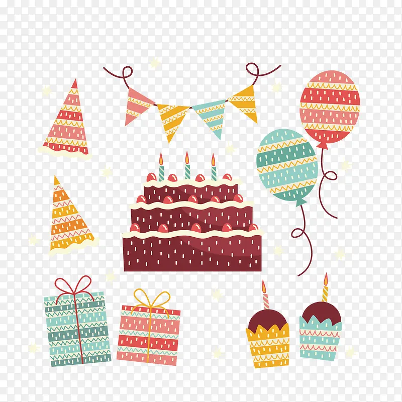 花纹生日蛋糕气球装饰
