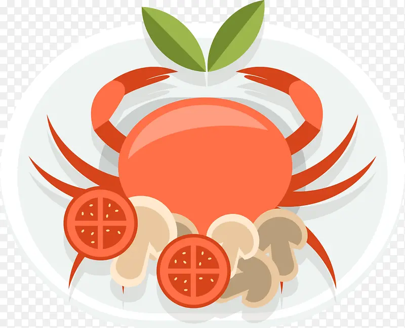 红色卡通海鲜螃蟹