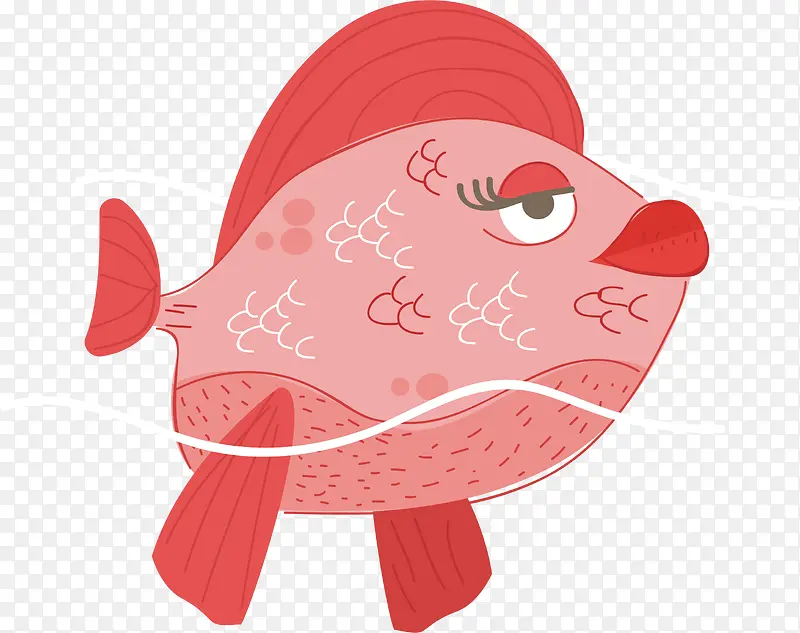 红色的嘴唇鱼