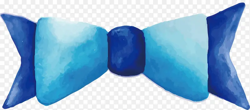 蓝色水彩蝴蝶结