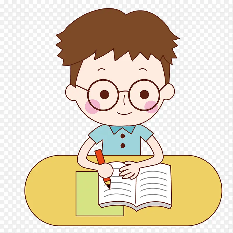 卡通专心学习场景图PNG图片素材下载_图片编号7666635-PNG素材网