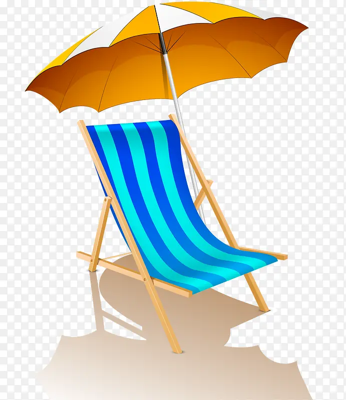 蓝色条纹沙滩躺椅