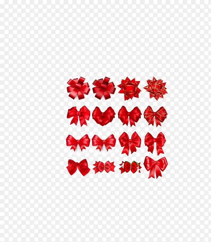 矢量红色蝴蝶结装饰集合