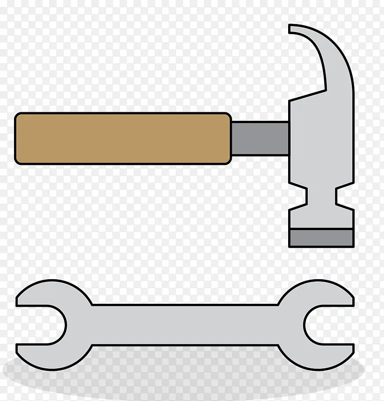 矢量五金锤子扳手