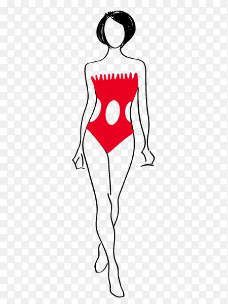 红色泳衣妹子