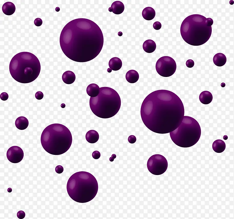 紫色简约圆球漂浮素材