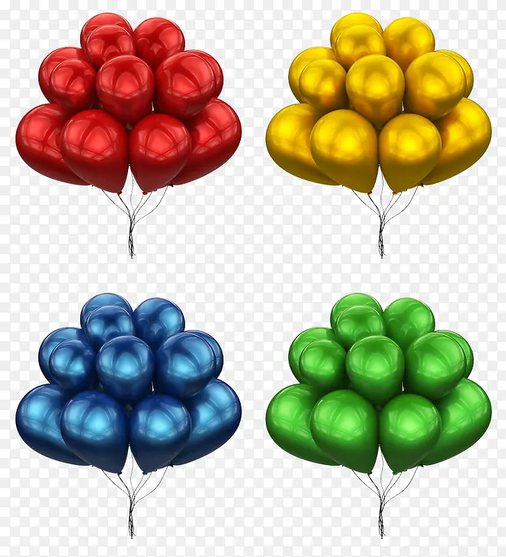 彩色气球立体插画
