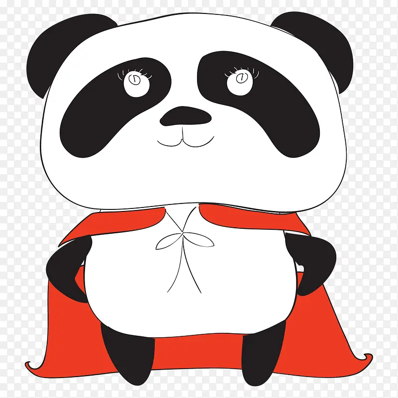 戴着红色斗篷的熊猫