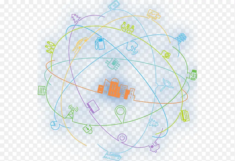 信号网络格圆形创意图