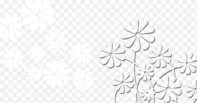 卡通白花