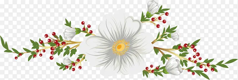 小清新白色花朵装饰标题框