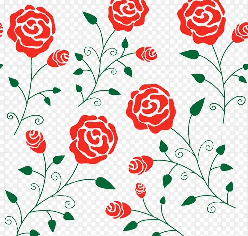 鲜艳红色玫瑰墙纸