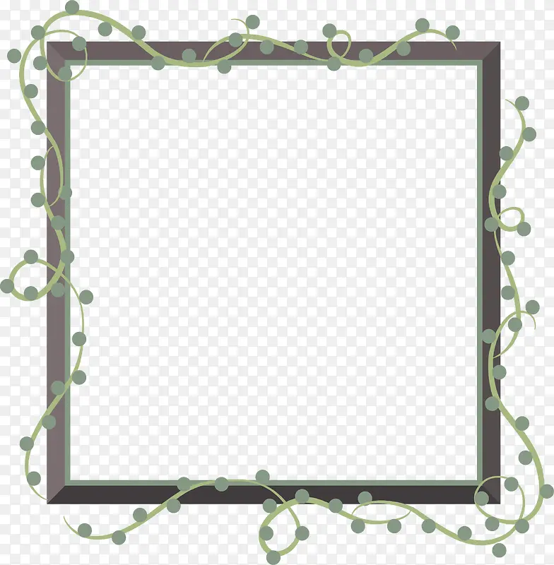 绿色花藤装饰相框