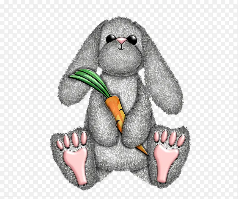 抱萝卜的玩偶兔子