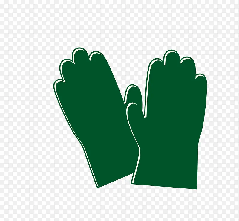 卡通绿色手套png图标
