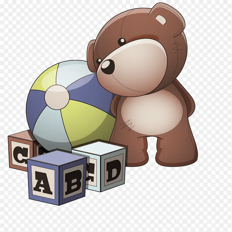 可爱玩具和玩偶熊矢量