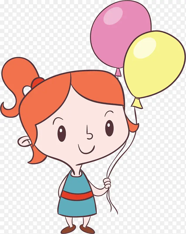 儿童节牵着气球的女孩