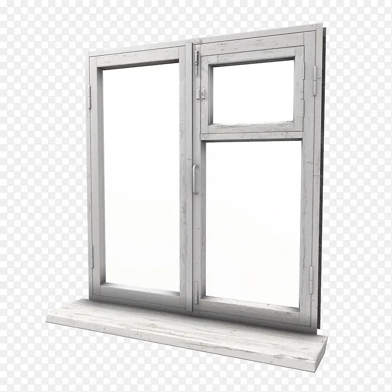 白色窗台格子窗