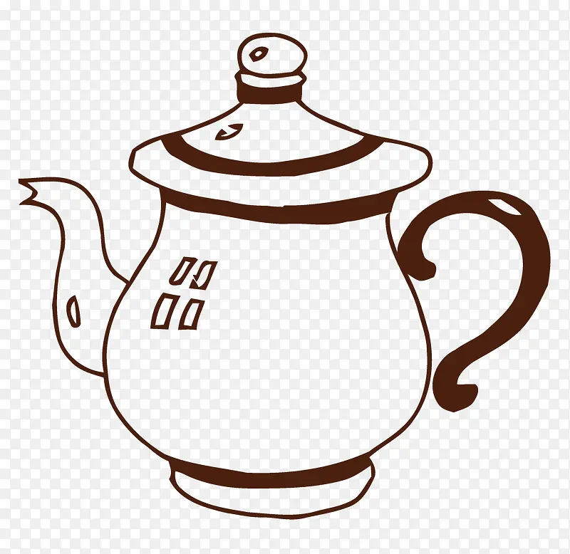 手绘卡通创意茶壶