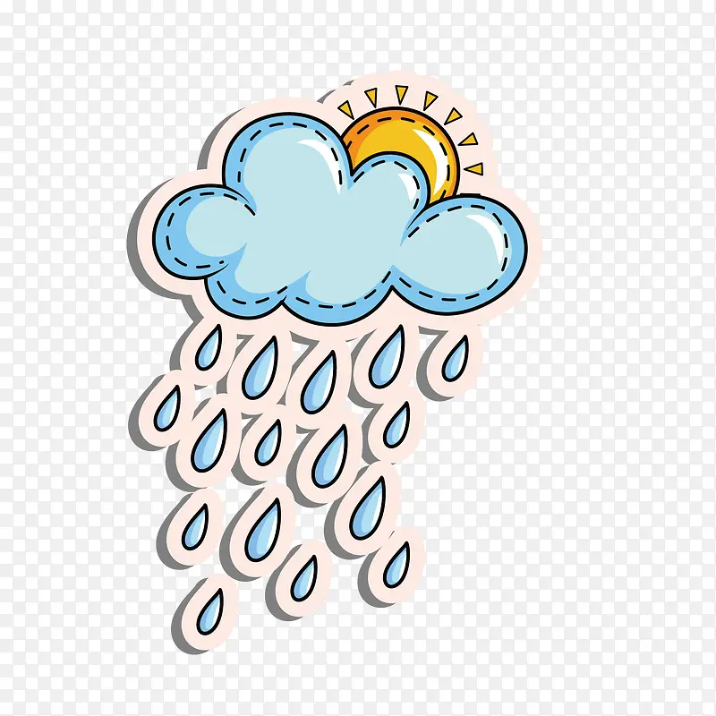 多云下雨天晴卡通帖子PNG图片素材下载_图片编号7677430-PNG素材网