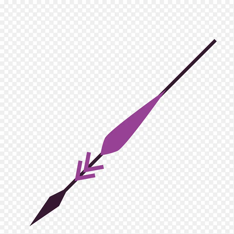 矢量紫色漂亮羽箭箭头