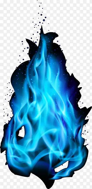 蓝色燃烧火焰