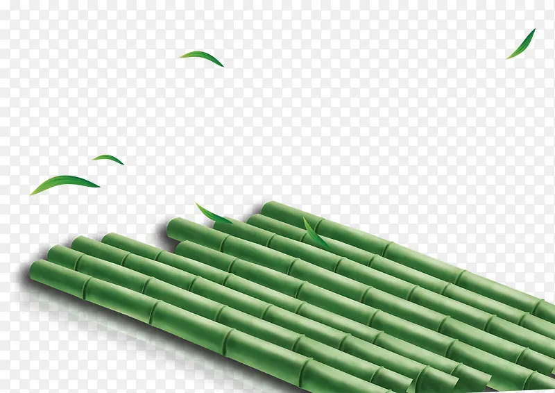 一排绿色竹子