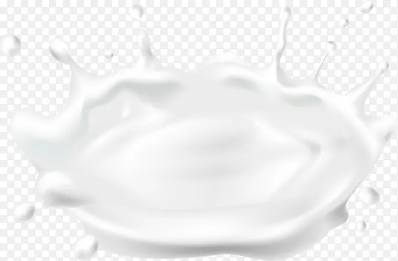 白色清新牛奶效果元素