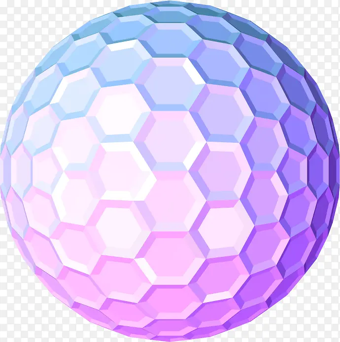 六边形立体几何紫色彩球