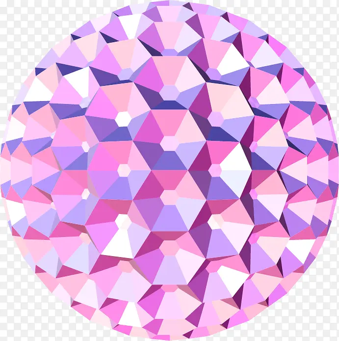 浅紫色立体几何镂空彩球