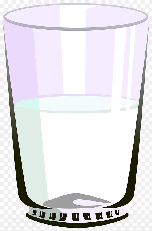 矢量手绘玻璃杯牛奶