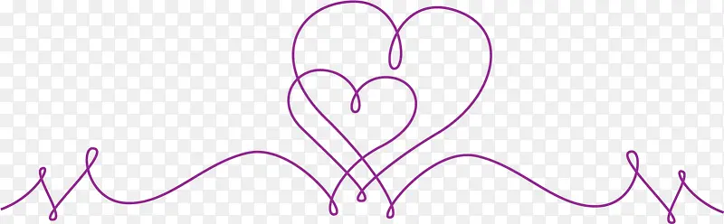 情人节紫色线条爱心