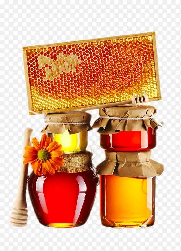 玻璃瓶中的蜂蜜