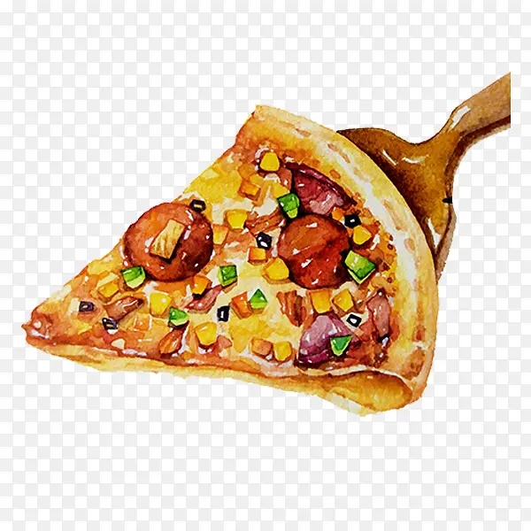 卡通手绘美食披萨