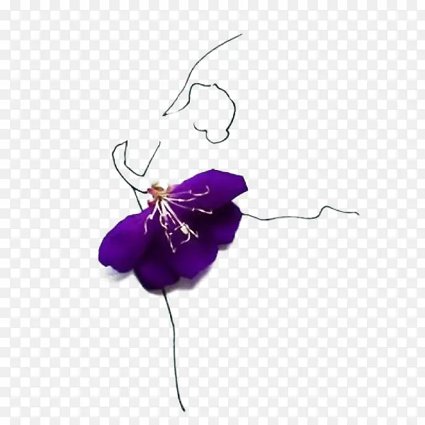 舞动的紫荆花连衣裙少女