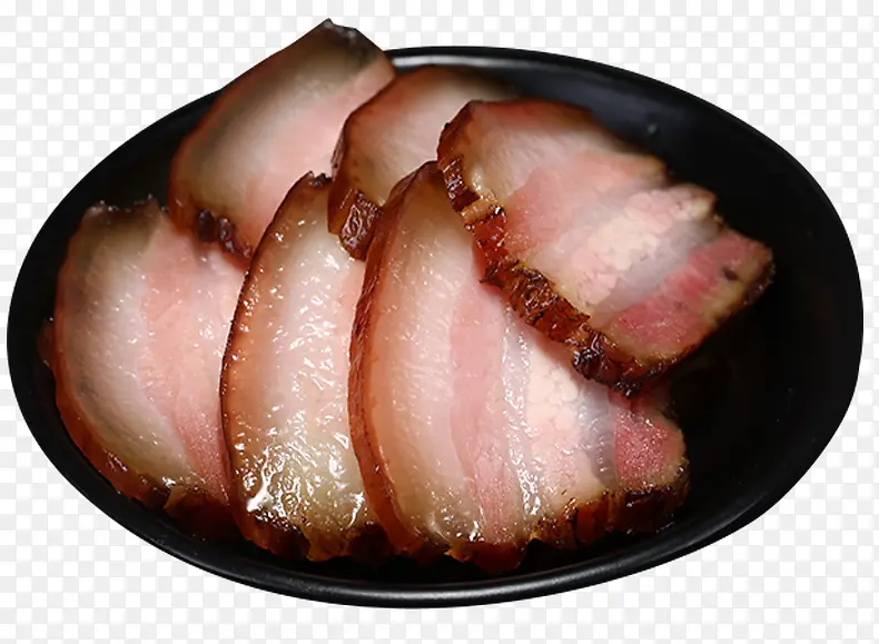 一盘腊肉片