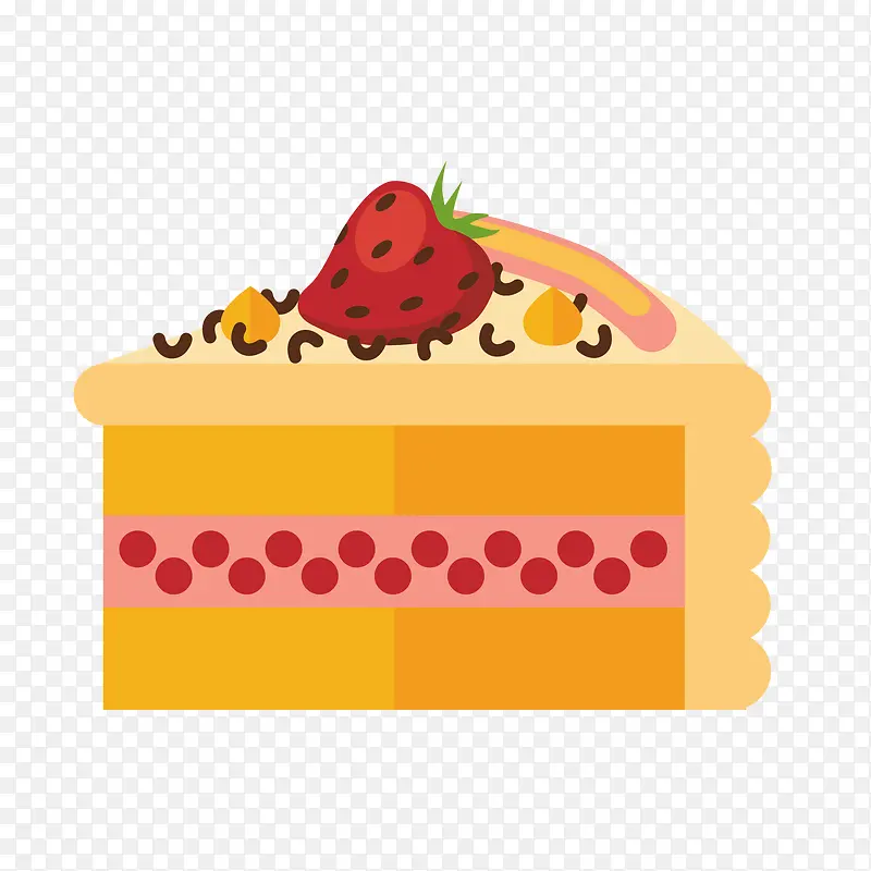 一块手绘的西式水果蛋糕