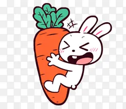 抱着萝卜的兔子
