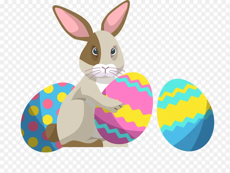 卡通复活节彩蛋兔子