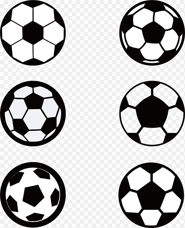矢量图不同角度的足球
