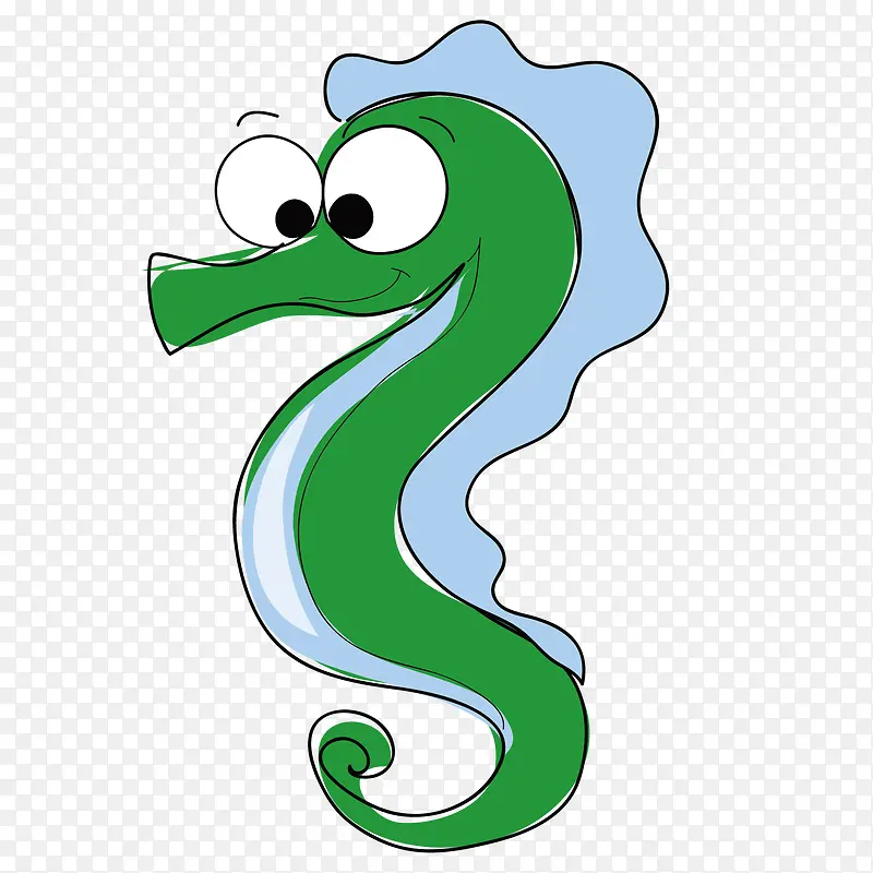 矢量卡通绿色小蛇