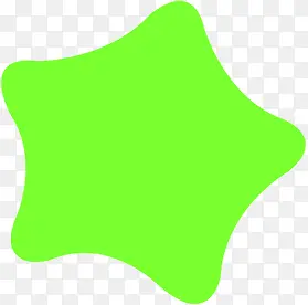 绿色不规则浑圆五角星素材