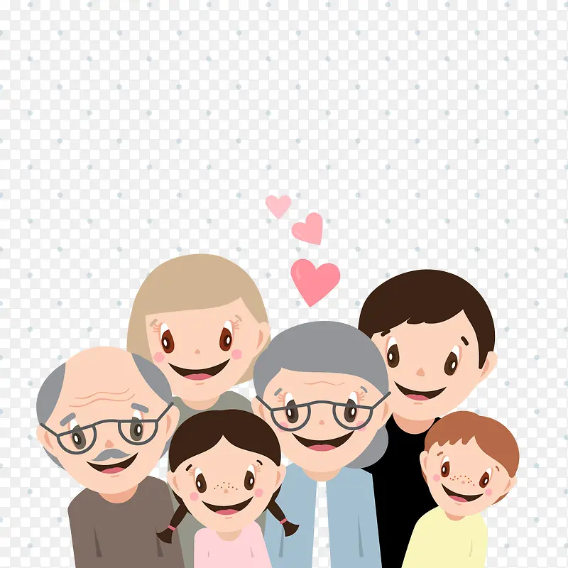 卡通幸福家族人物矢量图