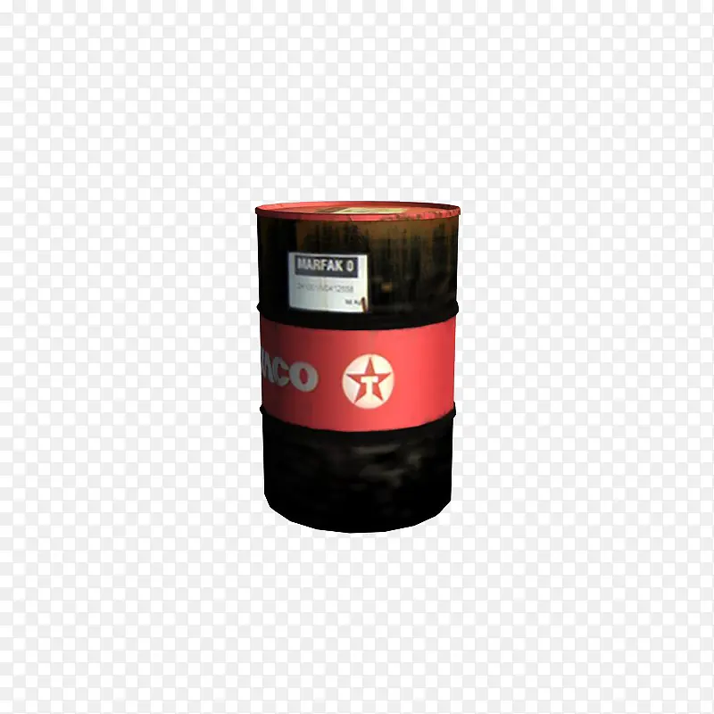 红色图案黑色圆柱桶机油桶