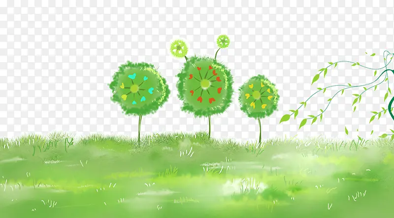绿色手绘春季背景
