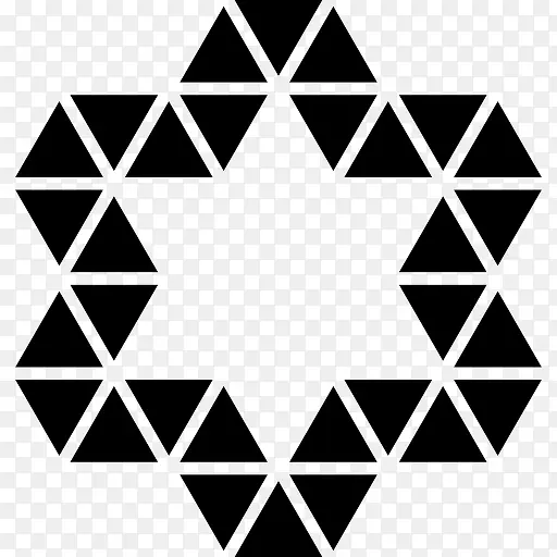 星星点缀的小三角形的轮廓图标