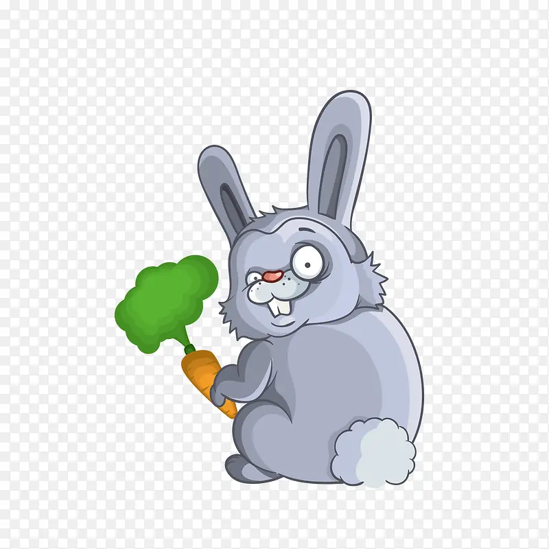 矢量偷萝卜坏笑兔子